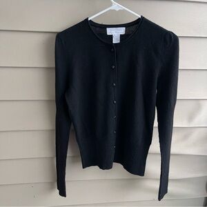 Pure Cashmere By Artisan Womens Cardigan  Size L Black Luxe Layers Lightweight